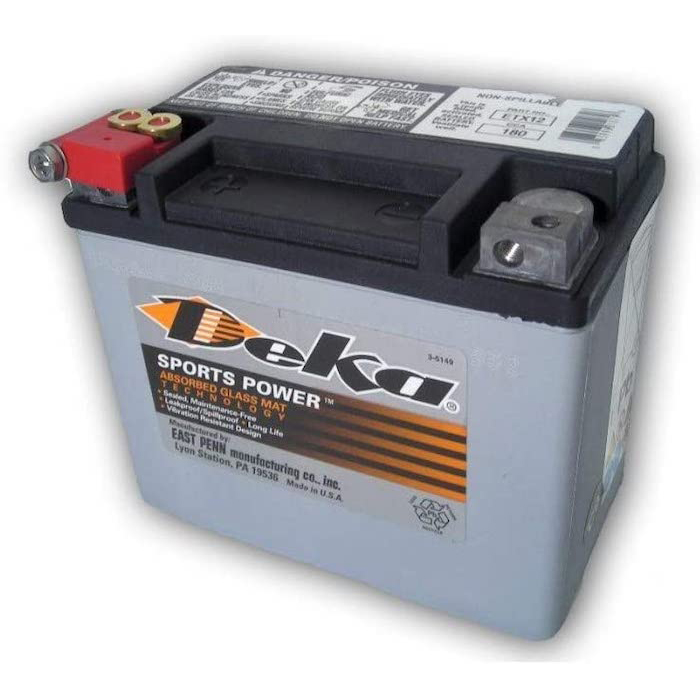 Deka ETX12 12v 180 CCA AGM Power Sport Battery
