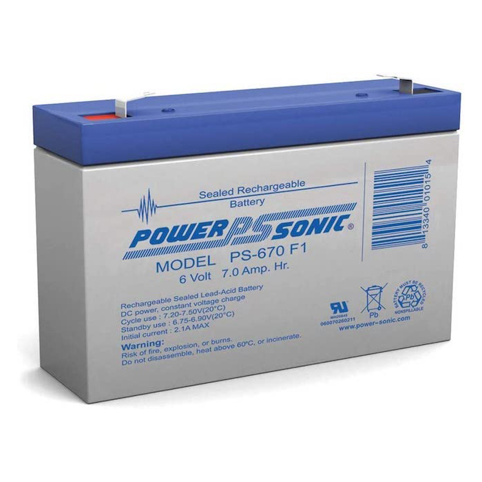 Powersonic 6V 7AH UB685, PS-682 PS7-6 Sealed Rechargeable Battery