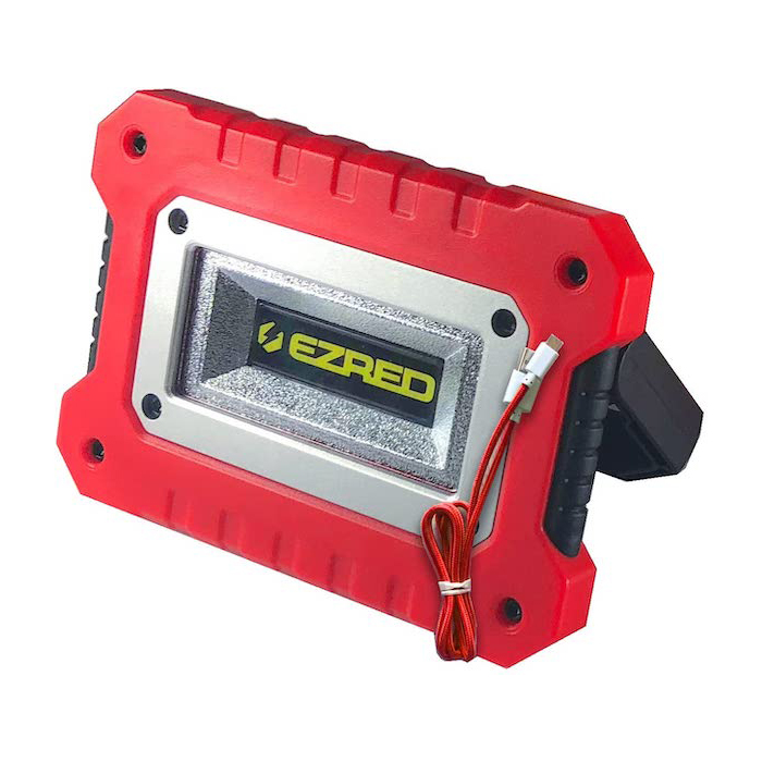 EZ RED XLM500-RD 500 Lm Micro-USB Rechargeable Magnetic Logo Work Light, Black/Red